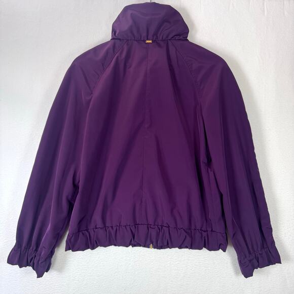 ST. JOHN Women Windbreaker Jacket Full Zip Purple Old Money Gorpcore Size 6 - Picture 2 of 10